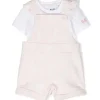 Shop All|Hugo Boss Baby - Girl Cotton Dungarees Set, Pink Pale - cutbabycare.com | baby boutique & care hub