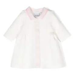 Shop All|Hugo Boss Baby - Girls White Cotton Logo Dress, Off White - cutbabycare.com | baby boutique & care hub