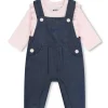 Shop All|Hugo Boss Baby - Long Sleeve Tee & Overalls & Blanket Set, Denim/Pink - cutbabycare.com | baby boutique & care hub