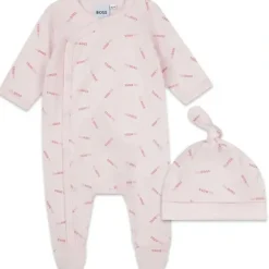 Shop All|Hugo Boss Baby - Long Sleeve Bodysuit & Hat, Pink Pale - cutbabycare.com | baby boutique & care hub