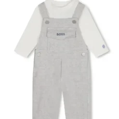 Shop All|Hugo Boss Baby - Long Sleeve Tee & Overalls Set, Grey - cutbabycare.com | baby boutique & care hub