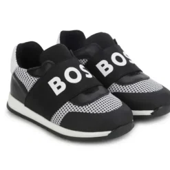 Shop All|Hugo Boss Baby - Mesh Logo Sneaker Trainers, Black - cutbabycare.com | baby boutique & care hub