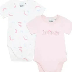 Shop All|Hugo Boss Baby - 2Pk Baby Onesies Set, White/Pink - cutbabycare.com | baby boutique & care hub