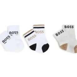 Shop All|Hugo Boss Baby - 3Pk Socks Set White, Black & Beige - cutbabycare.com | baby boutique & care hub