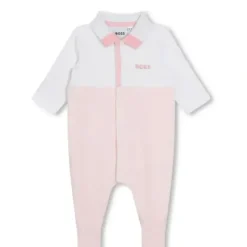 Shop All|Hugo Boss Baby - Polo Footie Girl, White And Light Pink - cutbabycare.com | baby boutique & care hub
