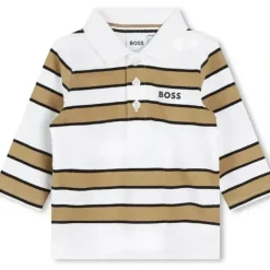 Shop All|Hugo Boss Baby - Stripped Long Sleeve Polo, White - cutbabycare.com | baby boutique & care hub