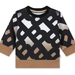 Shop All|Hugo Boss Baby - Sweatshirt Allover B Monogram, Black/Beige - cutbabycare.com | baby boutique & care hub