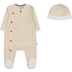 Shop All|Hugo Boss Baby - Unisex Pyjamas & Pull On Hat Set, Stone - cutbabycare.com | baby boutique & care hub