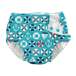 Shop All|i play Snap Reusable Absorbent Swimsuit Diaper, Aqua Nautical - cutbabycare.com | baby boutique & care hub