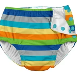 Shop All|i play Snap Reusable Absorbent Swimsuit Diaper, Gray Multistripe - cutbabycare.com | baby boutique & care hub