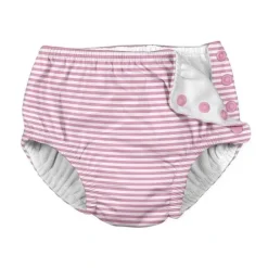 Shop All|i play Snap Reusable Absorbent Swimsuit Diaper, Light Pink Pinstripe - cutbabycare.com | baby boutique & care hub