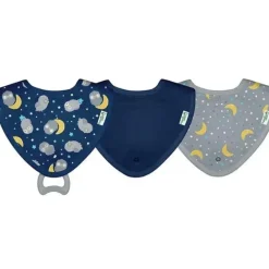 Shop All|Iplay - 3 Pk Muslin Stay-Dry Teether Bibs, Blue Owl 0/12 Months - cutbabycare.com | baby boutique & care hub