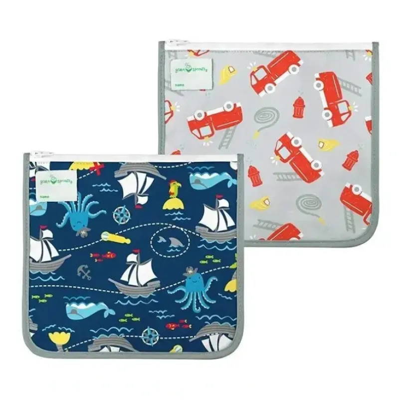 Shop All|Iplay - 2 Pk Reusable Insulated Sandwich Bags, Navy Pirate, 6M - cutbabycare.com | baby boutique & care hub