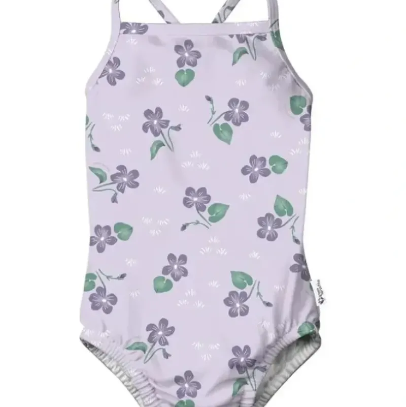 Shop All|Iplay - Eco Swimsuit With Built-In Swim Diaper, Light Lavender Violets - cutbabycare.com | baby boutique & care hub