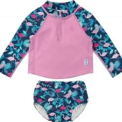 Shop All|Iplay - 2Pc Rashguard Set With Snap Reusable Absorbent Swim Diaper, Navy Flamingos - cutbabycare.com | baby boutique & care hub