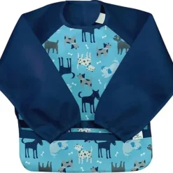 Shop All|Iplay - Snap & Go Easy-Wear Long Sleeve Bib, Aqua Dogs - cutbabycare.com | baby boutique & care hub
