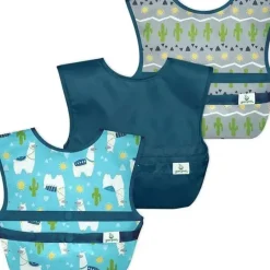 Health Safety|Iplay - Snap & Go Easy-Wear Bibs (3Pk), Aqua Llamas, 9/18 Months - cutbabycare.com | baby boutique & care hub