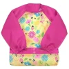 Health Safety|Iplay - Snap & Go Long Sleeve Bib, Pink Bee Floral - cutbabycare.com | baby boutique & care hub