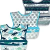 Health Safety|Iplay - Snap & Go Wipe-Off Bibs (3Pk), Blue Dinosaurs, 9-18 Months - cutbabycare.com | baby boutique & care hub