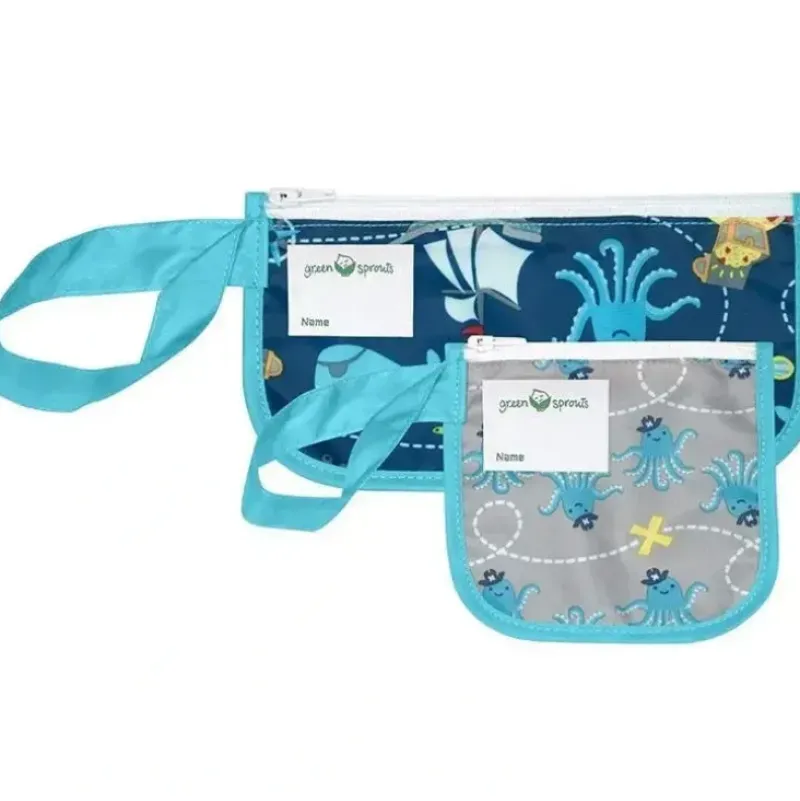Stroller|Iplay Baby - Reusable Snack Bags 2 Pack, Aqua Pirate, 6M - cutbabycare.com | baby boutique & care hub