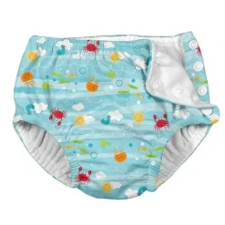 Shop All|Iplay Snap Reusable Absorbent Swimsuit Diaper - Light Aqua Sea Friends - cutbabycare.com | baby boutique & care hub