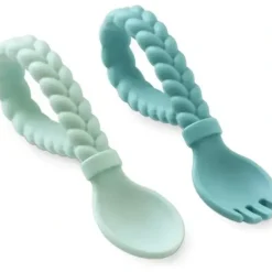 Shop All|Itzy Ritzy - Mint Sweetie Spoons & Fork Set - cutbabycare.com | baby boutique & care hub