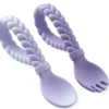 Shop All|Itzy Ritzy - Purple Silicone Spoon & Fork Set - cutbabycare.com | baby boutique & care hub