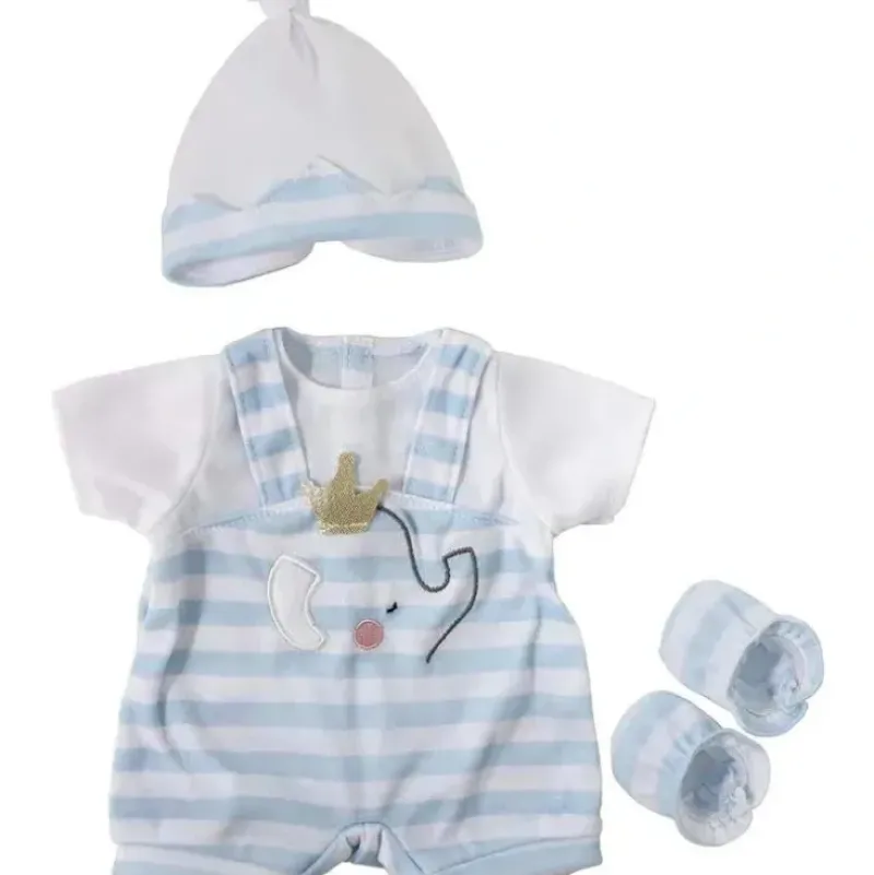 Shop All|JC Toys - Berenguer Boutique Baby Doll Outfit, Blue Stripes and White Overall Shorts with Headband, and Booties, Ages 2+ - cutbabycare.com | baby boutique & care hub