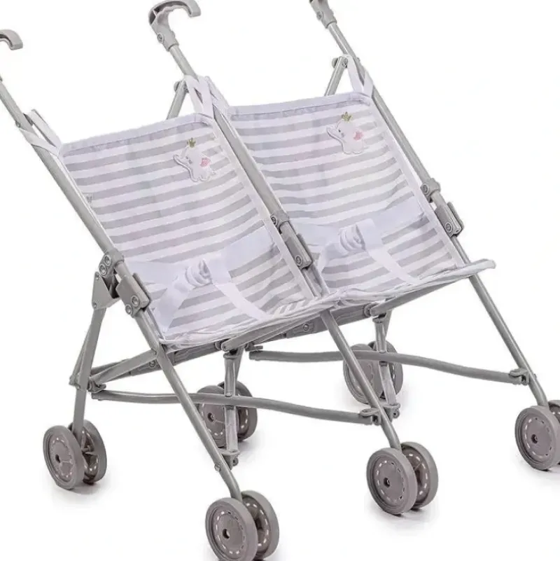 Stroller|JC Toys - Berenguer Boutique Twin Umbrella Baby Doll Stroller, Gray, Ages 2+ - cutbabycare.com | baby boutique & care hub
