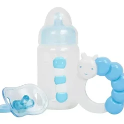 Shop All|JC Toys - Blue Baby Doll Bottle, Rattle & Pacifier Set, Ages 2+ - cutbabycare.com | baby boutique & care hub