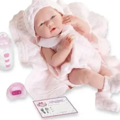 Shop All|JC Toys - Real Girl Baby Doll La Newborn Pink Knit Outfit & Accessories, Ages 2+ - cutbabycare.com | baby boutique & care hub