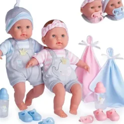 Shop All|JC Toys - Twins Soft Body Baby Dolls, 12 Piece Gift Set with Open/Close Eyes, 2 years+ - cutbabycare.com | baby boutique & care hub