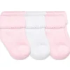 Shop All|Jefferies Socks - Turn Cuff Terry Socks 3 Pk, Pink/White 0-4 - cutbabycare.com | baby boutique & care hub