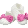 Shop All|Jefferies Socks Baby-Girls Newborn Mary Jane Bow Crochet Bootie, White/Bubblegum - cutbabycare.com | baby boutique & care hub