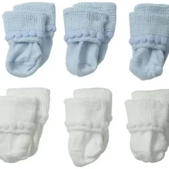 Shop All|Jefferies Socks Rock-A-Bye Bootie, 6-Pack, White/Blue - cutbabycare.com | baby boutique & care hub