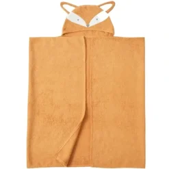 Bath Potty|Jiggle & Giggle Cotton Felix Fox Hooded Towel Poncho Baby Bath Clothing Mustard - cutbabycare.com | baby boutique & care hub
