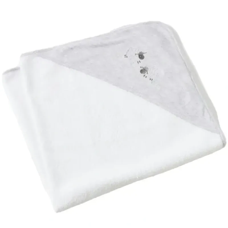Bath Potty|Jiggle & Giggle Cotton Baby/Infant Hooded Bath Towel In the Meadow Embroidered - cutbabycare.com | baby boutique & care hub
