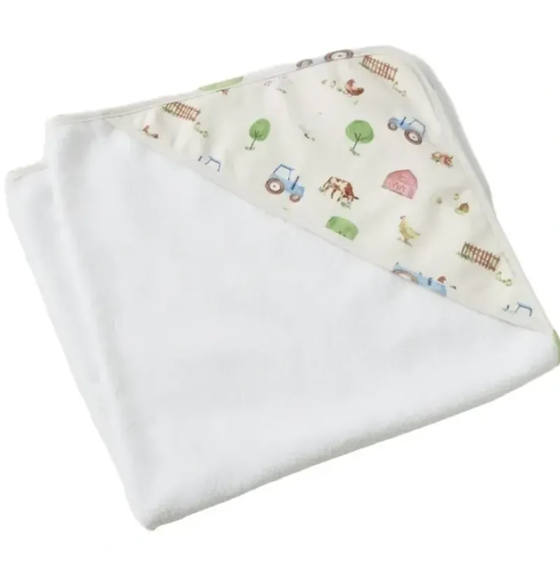 Bath Potty|Jiggle & Giggle Cotton Baby/Infant Hooded Bath Towel Barnyard Printed Jersey - cutbabycare.com | baby boutique & care hub