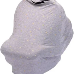 Nursing Feeding|J.L. Childress - 4-in-1 Multi-Use Cover, Stretchy Car Seat Canopy and Privacy Cover, Grey/Gold Stars - cutbabycare.com | baby boutique & care hub
