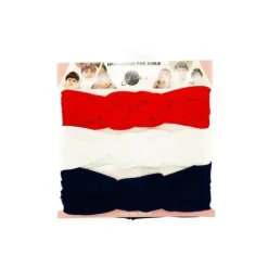 Shop All|Jlika Sailor Knot Nylon 3 Headbands - White/Red/Navy - cutbabycare.com | baby boutique & care hub
