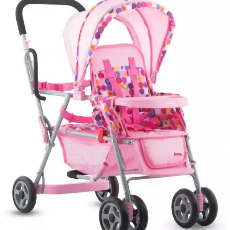 Stroller|Joovy Toy Doll Caboose Tandem Stroller, Pink Dot - cutbabycare.com | baby boutique & care hub