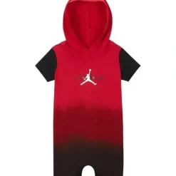 Shop All|Jordan Baby - Boy Lighweight Hooded Romper, Red - cutbabycare.com | baby boutique & care hub