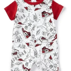Shop All|Jordan Baby - Fun Flight Romper, White And Red - cutbabycare.com | baby boutique & care hub