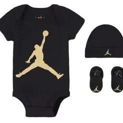 Shop All|Jordan Baby - 3Pk Basic Set Black & Gold - cutbabycare.com | baby boutique & care hub