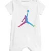 Shop All|Jordan Baby Boy Jumpmen Romper, White and Holographic Logo - cutbabycare.com | baby boutique & care hub