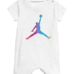 Shop All|Jordan Baby Boy Jumpmen Romper, White and Holographic Logo - cutbabycare.com | baby boutique & care hub