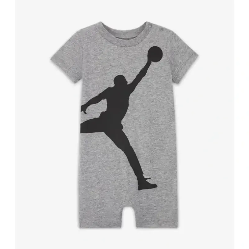 Shop All|Jordan Baby Boy Jumpmen Romper, Carbon Heather Grey - cutbabycare.com | baby boutique & care hub
