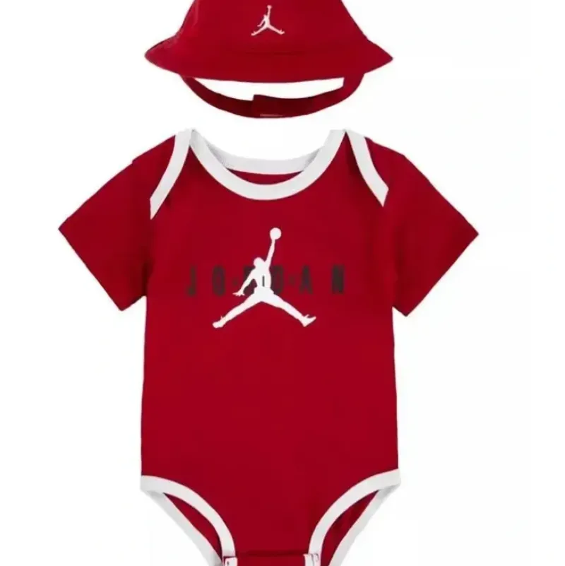Shop All|Jordan Baby Boys Bucket Hat and Bodysuit Gift Box Red, 2 Piece Set - cutbabycare.com | baby boutique & care hub
