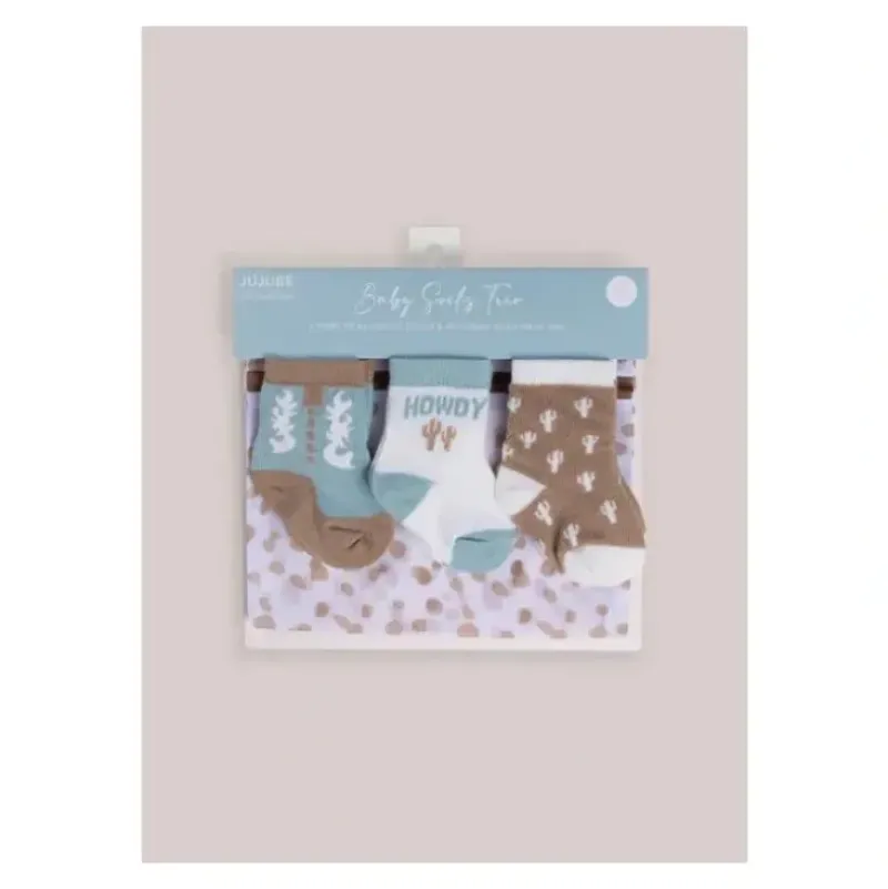 Shop All|Jujube - Baby Socks Trio, Howdy Partner Blue - cutbabycare.com | baby boutique & care hub