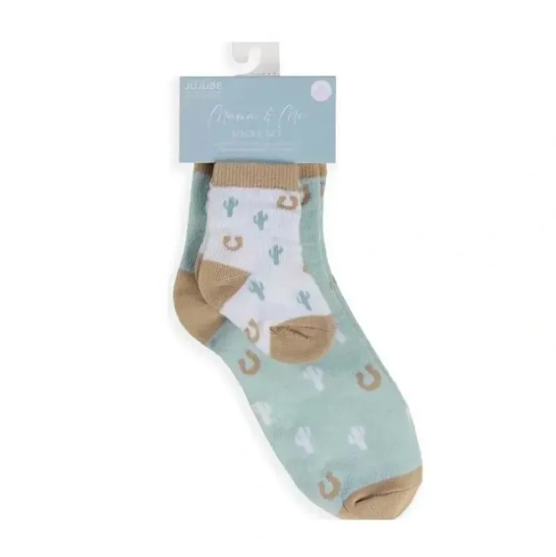 Shop All|Jujube - Mama & Me Socks Set, Howdy Partner Blue - cutbabycare.com | baby boutique & care hub